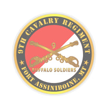 Load image into Gallery viewer, Kiss-Cut Stickers - Army - 9th Cavalry Regiment - Fort Assiniboine,  MT - Buffalo Soldiers w Cav Branch
