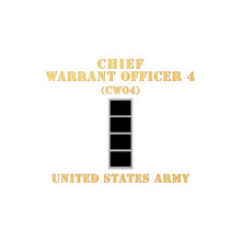 Load image into Gallery viewer, Kiss-Cut Vinyl Decals - Army - Chief Warrant Officer 4 - CW04 - Flat - X 300
