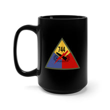 Load image into Gallery viewer, Black Mug 15oz - Army - 744th Tank Battalion SSI
