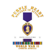 Load image into Gallery viewer, Kiss-Cut Vinyl Decals - Purple Heart - WIA w WWII SVC w Purple Heart - North Africa
