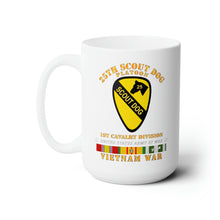 Load image into Gallery viewer, White Ceramic Mug 15oz - Army - 25th Scout Dog Platoon 1st Cav - VN SVC
