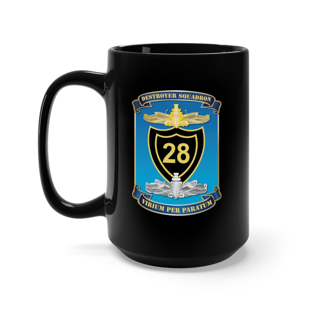 Black Mug 15oz - Navy - Destroyer Squadron 28 (DESRON-28) wo Txt X 300