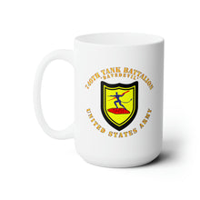 Load image into Gallery viewer, White Ceramic Mug 15oz - Army - 740th Tank Battalion DUI - Daredevil - US Army
