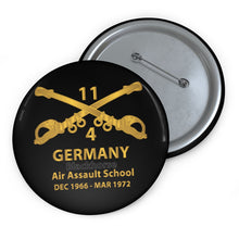 Load image into Gallery viewer, Custom Pin Buttons - Helicopter Troop - 4th Squadron - 11th ACR - Branch - Germany - BlkHorse AAslt School X 300
