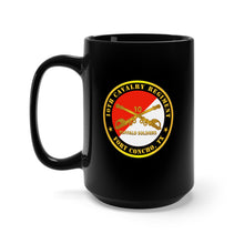 Load image into Gallery viewer, Black Mug 15oz - Army - 10th Cavalry Regiment - Fort Concho, TX - Buffalo Soldiers w Cav Branch
