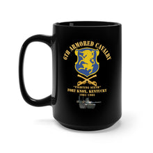 Load image into Gallery viewer, Black Coffee Mug 15oz - Army - 6th ACR w Cav Br Ft Knox Kentucky - 1981-1985 w M1 Green X 300
