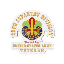 Load image into Gallery viewer, Die-Cut Magnets - Army - DUI - 29th Infantry Division - Blue and Gray - US Army Veteran X 300

