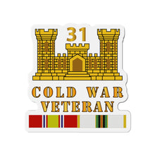 Load image into Gallery viewer, Die-Cut Magnets - Army - 31st Engineer Battalion - ENG Branch - Cold War Vet w COLD SVC
