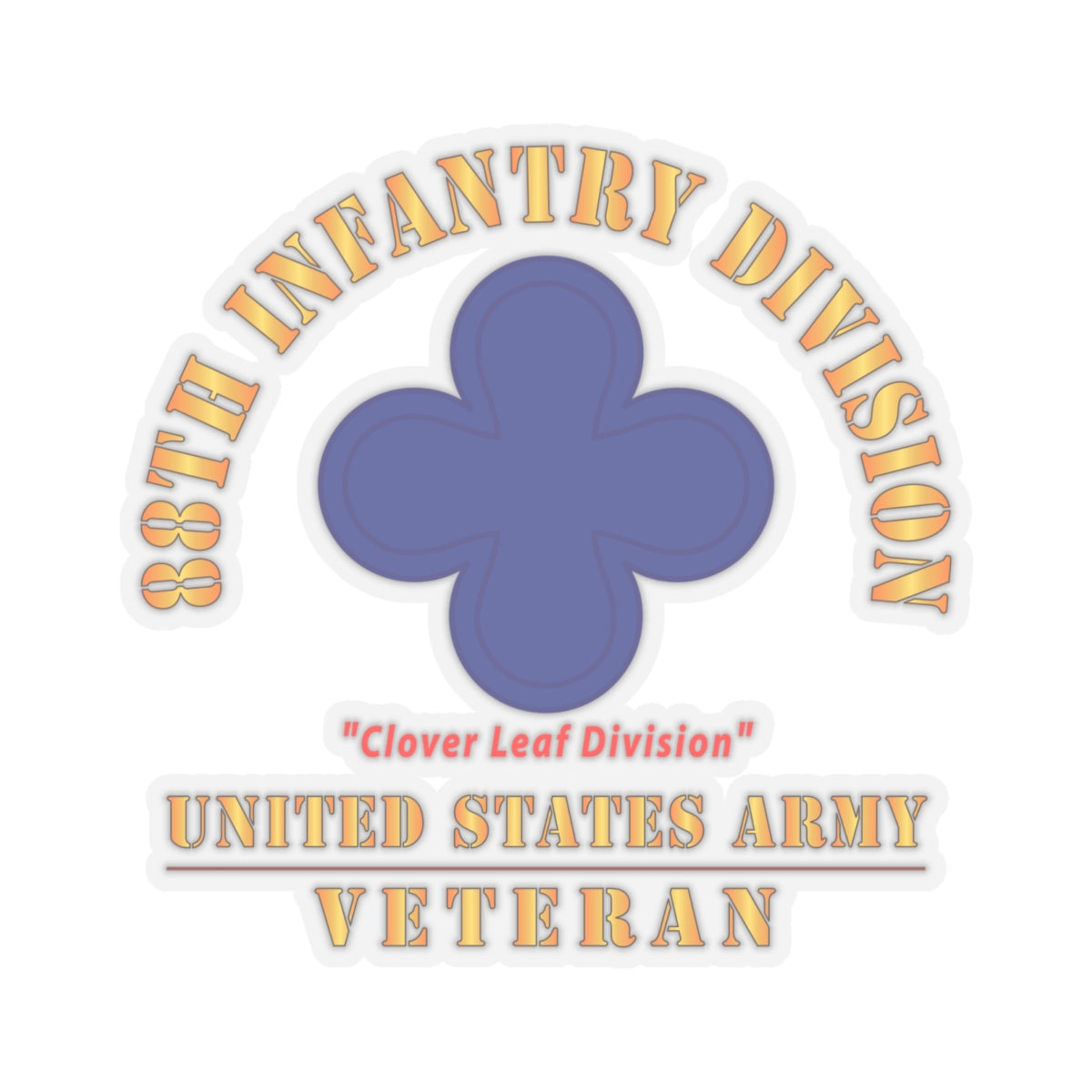 Kiss-Cut Stickers - Army - SSI - 88th Infantry Division - Clover Leaf ...