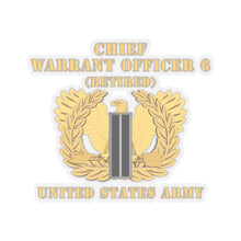Load image into Gallery viewer, Kiss-Cut Stickers - Army - Chief Warrant Officer - CW06 - Retired - Flat - Eagle and Bar X 300

