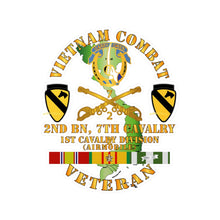 Load image into Gallery viewer, Kiss-Cut Vinyl Decals - Army - Vietnam Combat Cavalry Vet w 2nd Bn 7th Cav DUI - 1st Cav Div X 300
