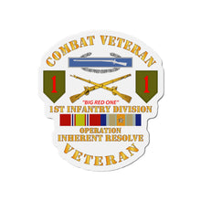 Load image into Gallery viewer, Die-Cut Magnets - Army - 1st Infantry Div - Opn Inherent Resolve (OIR) w SVC
