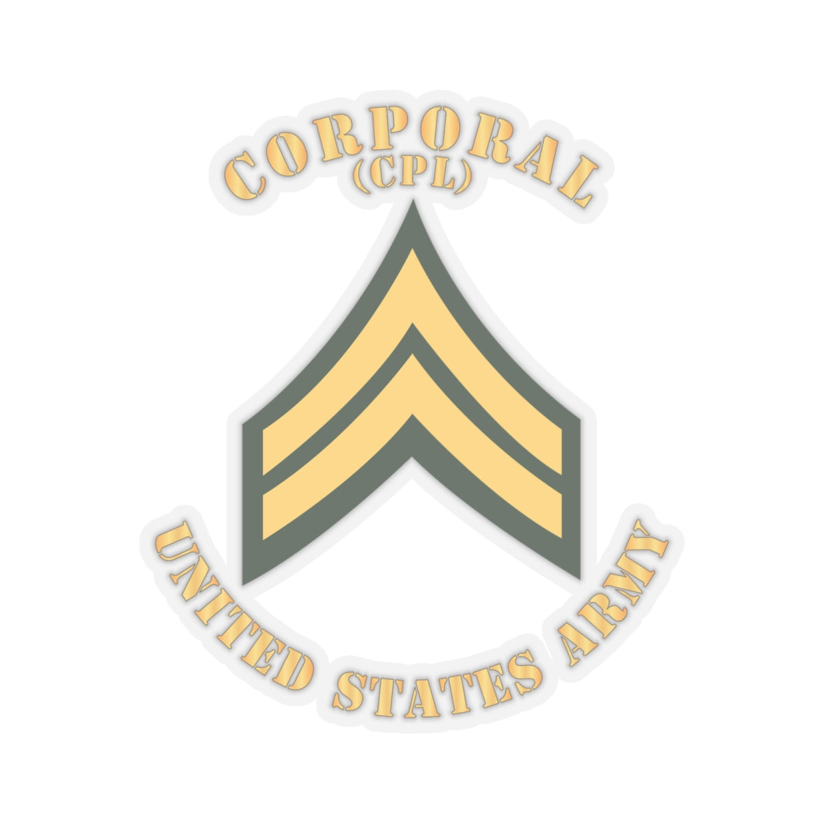 Kiss-Cut Stickers - Army - Corporal - CPL - Flat X 300 – MIP Brand Store