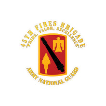 Load image into Gallery viewer, Kiss-Cut Vinyl Decals - Army - 45th Fires Brigade - Pride, Valor, Excellence - SSI - ARNG
