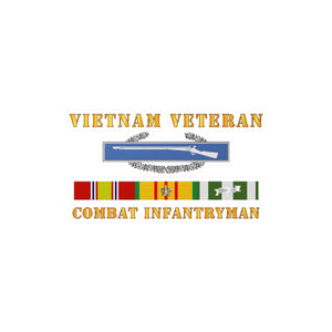 Kiss-Cut Vinyl Decals - Army - Vietnam Veteran - Cbt Infantryman w CIB VN SVC