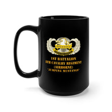 Load image into Gallery viewer, Black Mug 15oz - Army - 1st Bn, 8th Cav (abn) Jumping Mustangs
