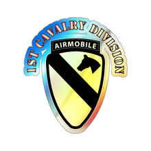 Load image into Gallery viewer, Holographic Die-cut Stickers - 1st Cavalry Division SSI w Airmobile Tab
