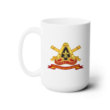Load image into Gallery viewer, White Mug 15oz - Army - 54th Field Artillery Brigade  w Br - Ribbon
