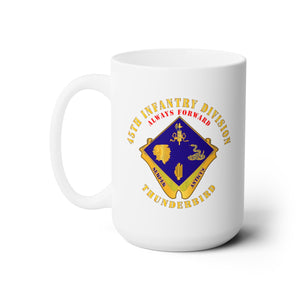 White Ceramic Mug 15oz - Army - 45th Infantry Division - DUI - wo DS