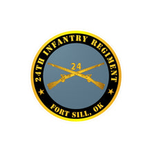 Load image into Gallery viewer, Kiss-Cut Vinyl Decals - Army - 24th Infantry Regiment - Fort Sill, OK w Inf Branch
