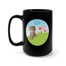 Load image into Gallery viewer, Black Mug 15oz - Baby Bear Field w Balloons wo Wood Frame
