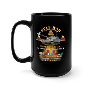 Black Mug 15oz - Desert Storm - 2nd Armored Div - Combat Veteran w GULF SVC X 300