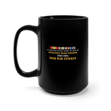 Load image into Gallery viewer, Black Mug 15oz - OIF IRAQ SVC Bar - At War X 300
