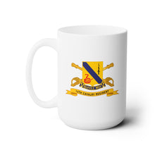 Load image into Gallery viewer, White Ceramic Mug 15oz - Army  - 14th Cavalry Regiment w Br - Ribbon
