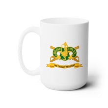 Load image into Gallery viewer, White Ceramic Mug 15oz - Army - 3rd Cavalry Regiment w Br - Ribbon
