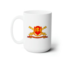 Load image into Gallery viewer, White Ceramic Mug 15oz - Army - 29th Field Artillery w Br - Ribbon
