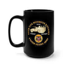 Load image into Gallery viewer, Black Mug 15oz - 645th Tank Destroyer Battalion w TD - SSI - US Army X 300
