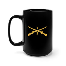 Load image into Gallery viewer, Black Mug 15oz - Army - 5th Battalion, 1st Infantry Regiment Branch - wo Txt
