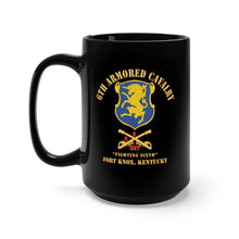 Load image into Gallery viewer, Black Mug 15oz - Army - 6th ACR w Cav Br Ft Knox Kentucky - Red Txt X 300
