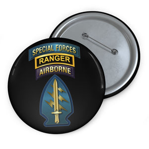 Custom Pin Buttons - SOF - Special Forces - Ranger -SSI V1