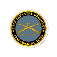 Load image into Gallery viewer, Die-Cut Magnets - 24th Infantry Regiment - Jefferson Barracks, MO - Buffalo Soldiers w Inf Branch

