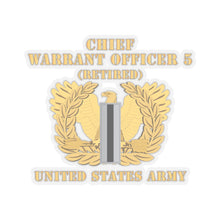 Load image into Gallery viewer, Kiss-Cut Stickers - Army - Chief Warrant Officer - CW05 - Retired - Flat - Eagle and Bar X 300
