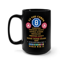 Load image into Gallery viewer, Black Mug 15oz - Army - US VIII Corps - 9th Army - Central Europe - Rhineland EUR SVC X 300
