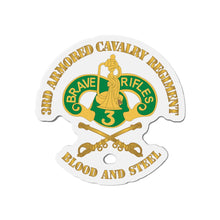 Load image into Gallery viewer, Die-Cut Magnets - 3rd Armored Cavalry Regiment DUI - Blood and Steel X 300
