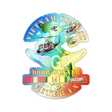 Load image into Gallery viewer, Holographic Die-cut Stickers - Vietnam Combat AVN Vet Door Gunner - Air Assault w SVC
