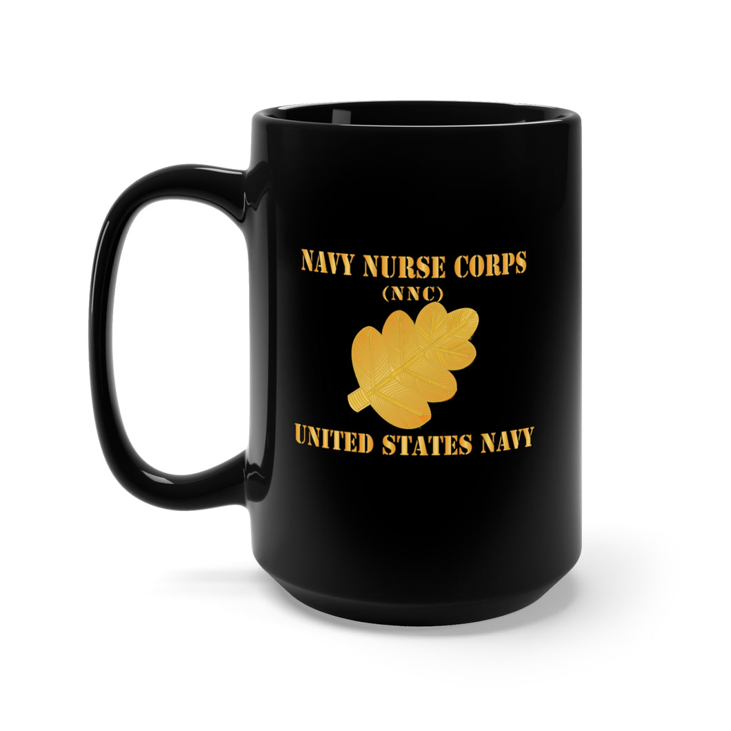 Black Mug 15oz - Navy - Navy Nurse Corps Pin Branch w Txt X 300