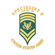 Load image into Gallery viewer, Kiss-Cut Vinyl Decals - Army - Enlisted - SPEC 9 - Specialist 9  - Std X 300
