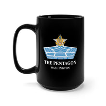 Load image into Gallery viewer, Black Mug 15oz - Army - The Pentagon w Bldg and GS Branch Txt X 300
