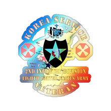 Load image into Gallery viewer, Holographic Die-cut Stickers - Korea Service Vet - 2nd Infantry Div - 8th US Army
