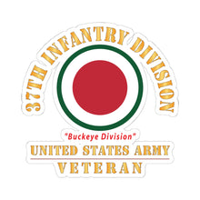 Load image into Gallery viewer, Kiss - Cut Stickers - Army - SSI - 37th Infantry Division - Buckeye Division - US Army Veteran X 300
