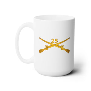 White Ceramic Mug 15oz - Army - 25th Infantry Regiment Branch wo Txt