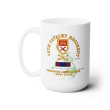 Load image into Gallery viewer, White Ceramic Mug 15oz - Army - 15th Cavalry Regiment - Phil AMerican War w PHIL WAR SVC
