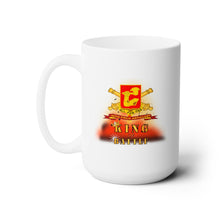 Load image into Gallery viewer, White Ceramic Mug 15oz - Army - 40th Field Artillery w Br - Ribbon - King of Batle w Expl - V1
