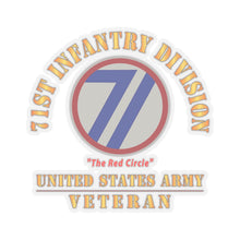 Load image into Gallery viewer, Kiss-Cut Stickers - Army - SSI - 71st Infantry Division - The Red Circle - US Army Veteran X 300
