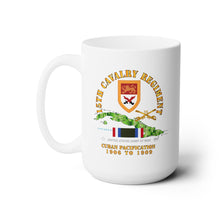 Load image into Gallery viewer, White Ceramic Mug 15oz - Army - 15th Cavalry Regiment - Cuban Pacification w CUBA SVC
