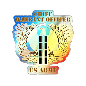 Holographic Die-cut Stickers - Emblem - Warrant Officer - CW4 wo DS